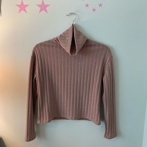 Brown cropped turtle neck